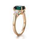 Elegant Emerald Three Stone Ring