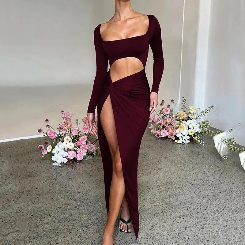 Allure Elegance Maxi Dress Sophisticated Autumn Clubwear