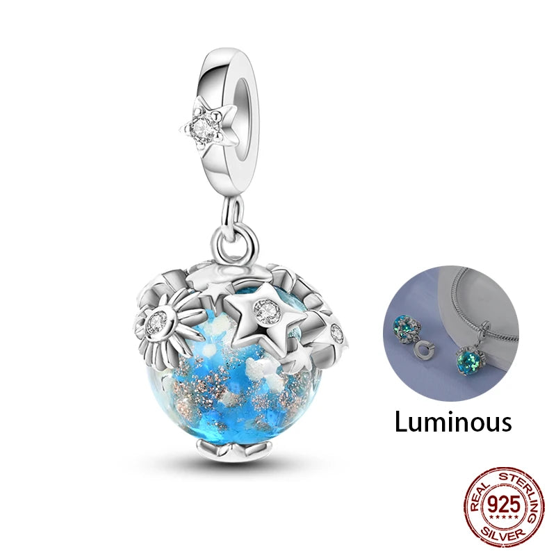 Sterling Silver Winter Snowflake Four Leaf