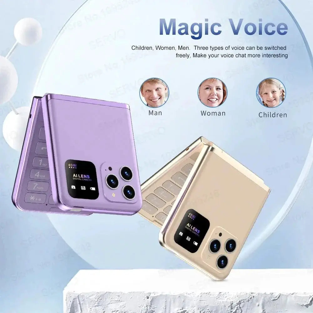 Servo Flip 6 Mobile Phone 4 SIM Card Torch Cellphone
