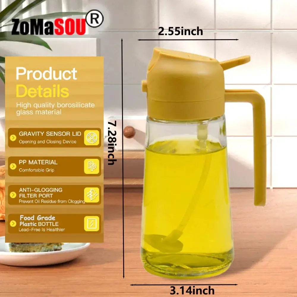 2 In 1 Sprayer Pourer Oil Bottle For Kitchen Use 16oz - OurLum.com