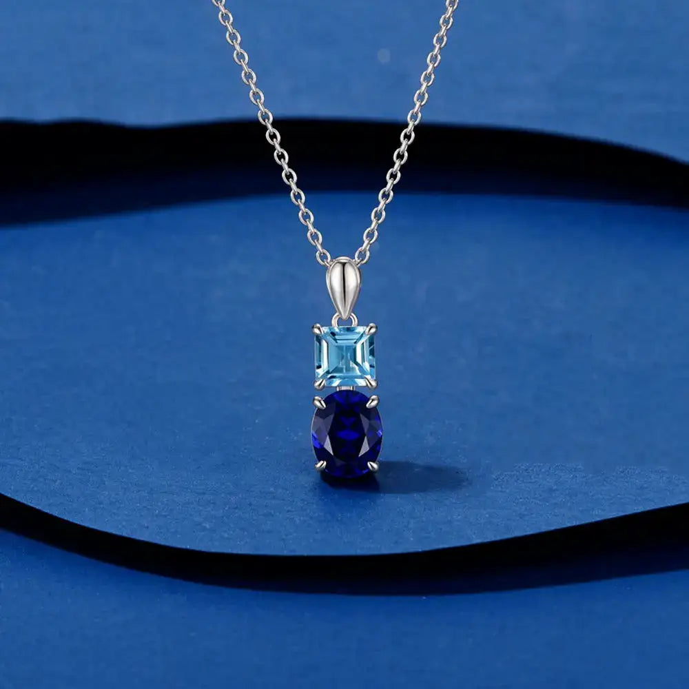 Blue Moissanite Pendant Necklace — product image 1