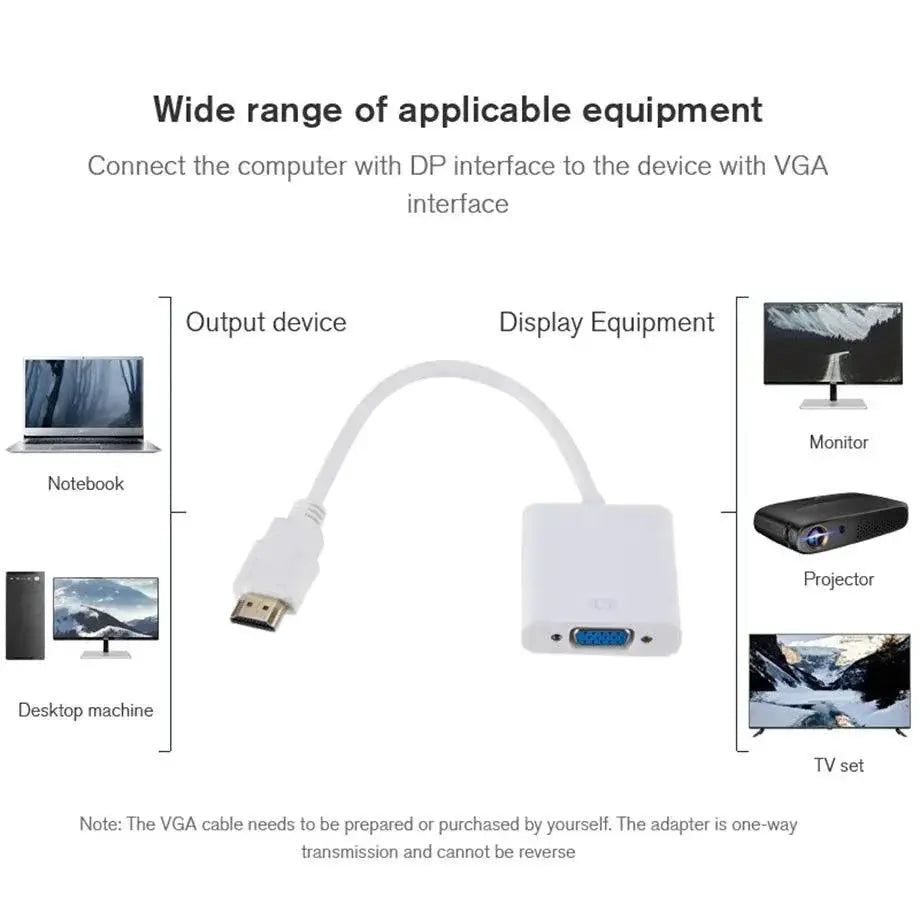 HDMI to VGA Cable Adapter 1080P Enhance Viewing Experience