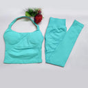 Yoga Set Seamless Backless Halter Top Leggings