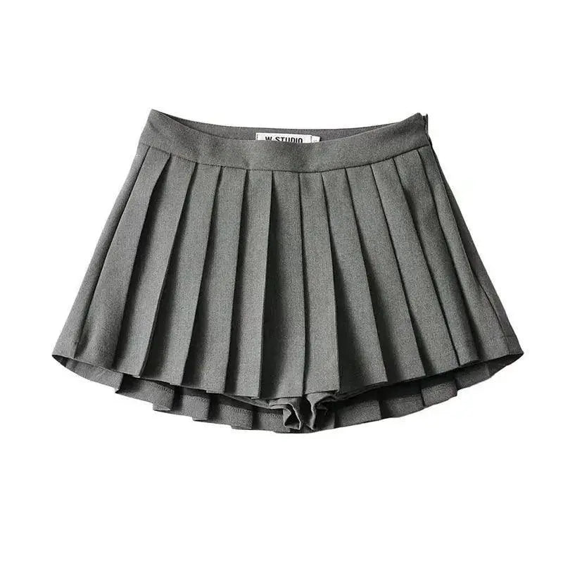 Zoki Pleated Skirt Korean White Dance Fashion Vintage Charm