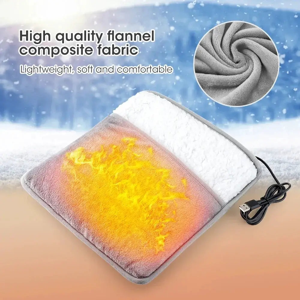 Winter Electric Foot Heating Pad USB Plush Mat For Comfort