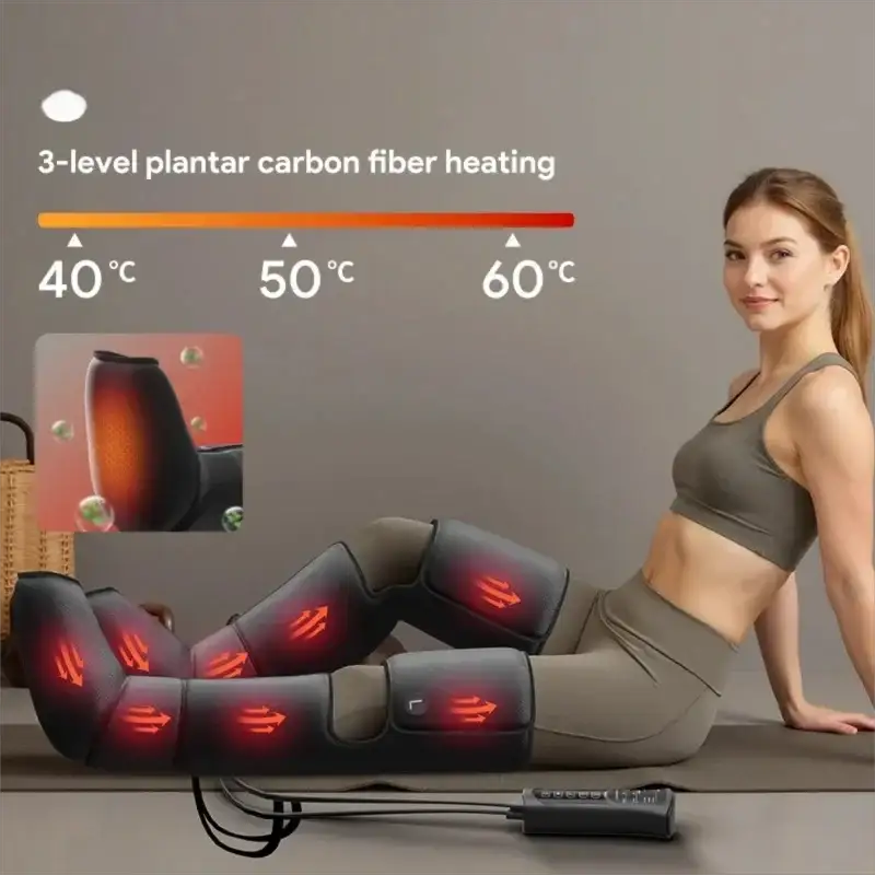 Full Leg Massager with Heat And Air Compression Foot for Circulation Fatigue Relief Sequential Compression Boot Leg Massager
