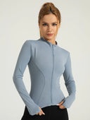 Waist Slimming High Quality Training Tops Women's Tight Zipper Shirts