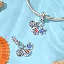 Sterling Silver Blue Ocean Ship