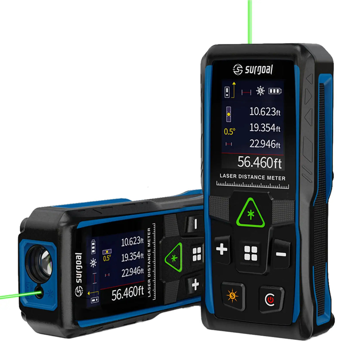 Color Screen 100m Green Laser Rangefinders Multifunction with Digital Level Vibration Meter Laser Tape