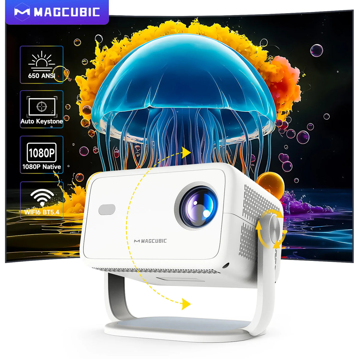 Magcubic Native Projector, ° Rotation, Auto Focus & Keystone — product view 1