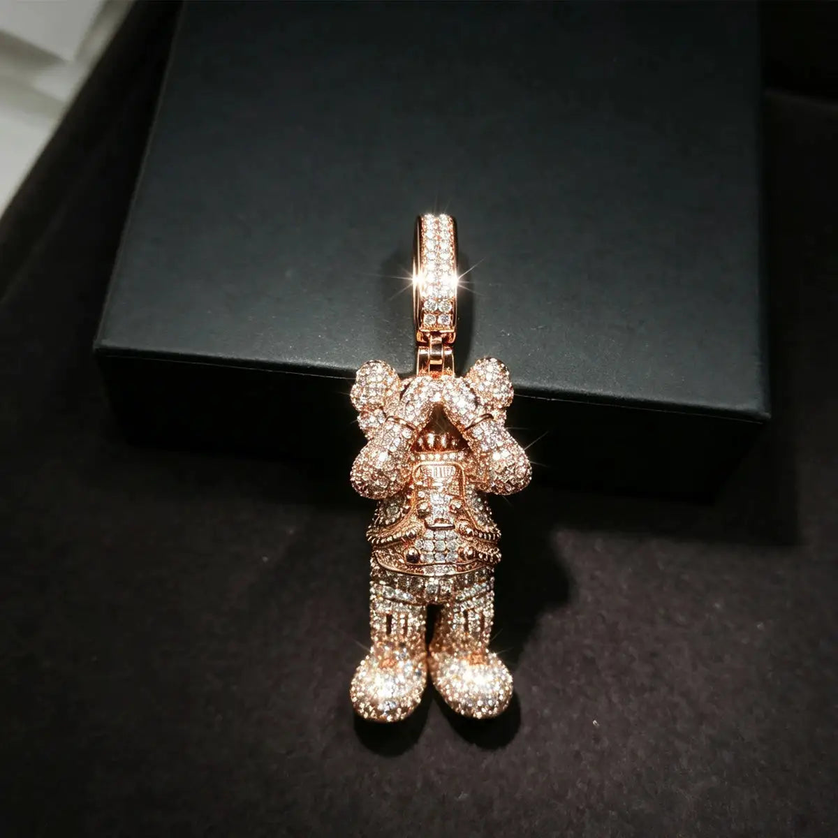 Gold Rose Gold Iced Out Pendant — product image 3