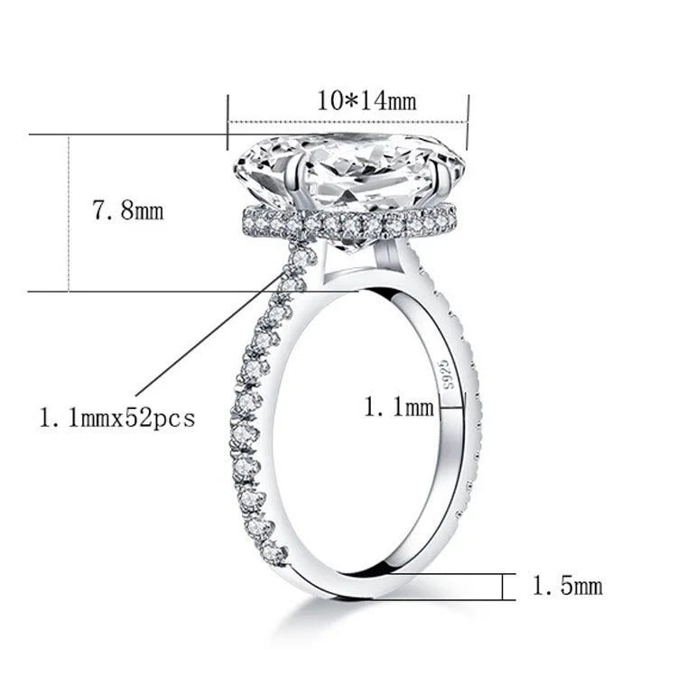 Moissanite Ring in Sterling Silver Cbtb — product view 3