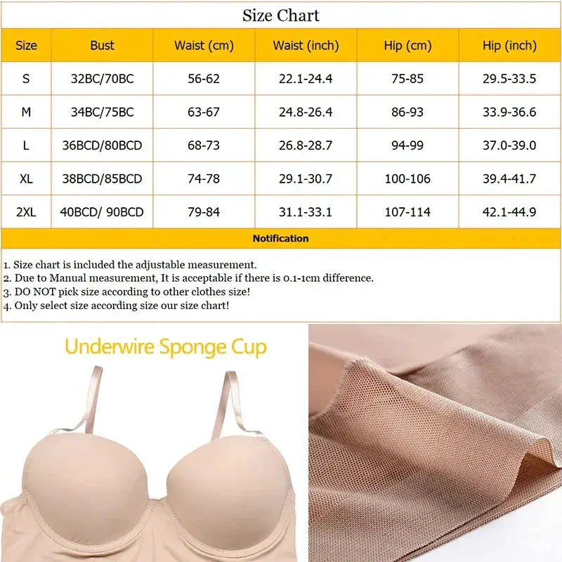 S XXL Control Slips Shapewear With Underwire Cup For Women