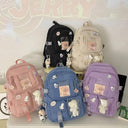 Popular Pink Purple Color Girls High School Backpack Bags