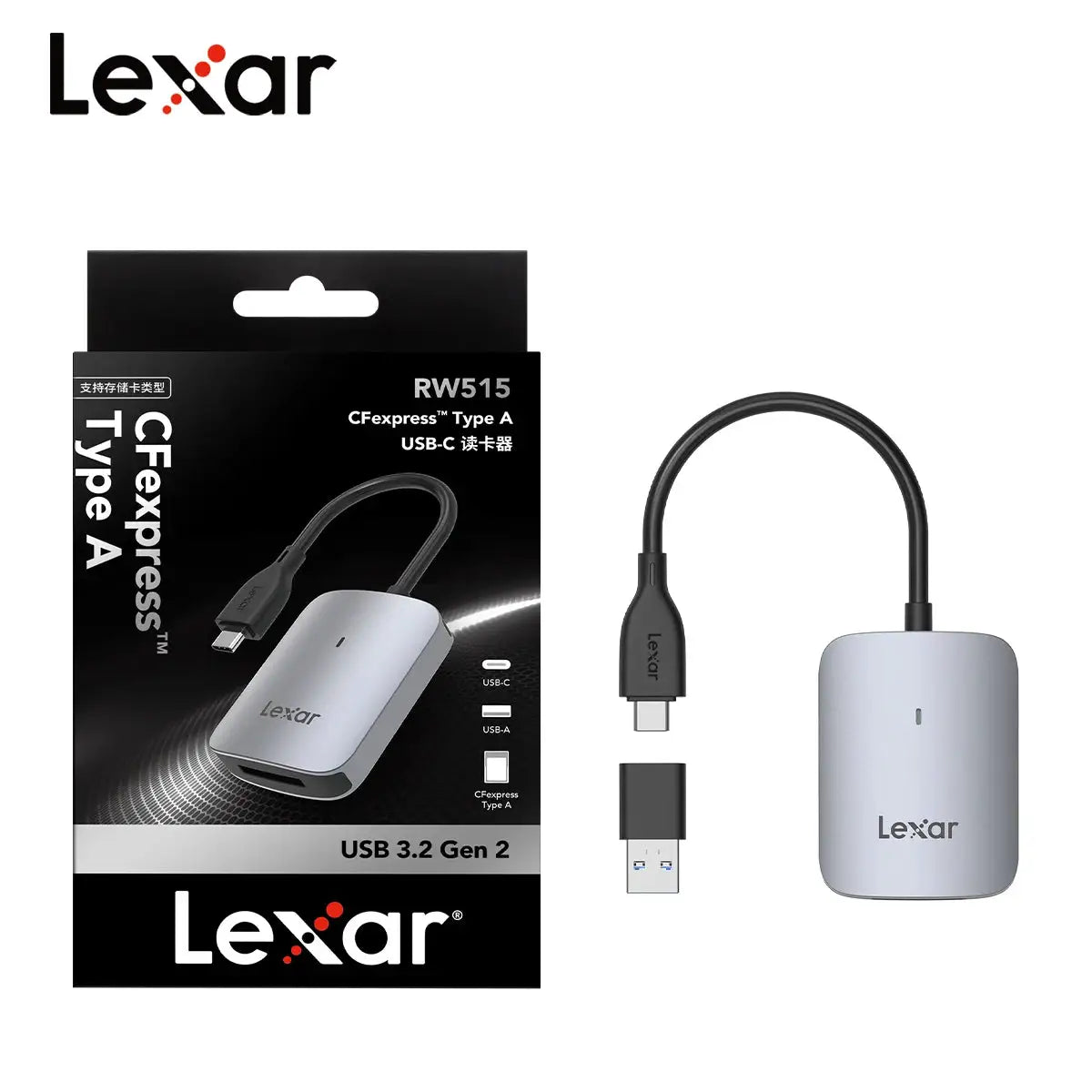 Lexar USB 3.2 USB A Type-C Reader RW515U CFexpress Type-A SONY Camera Card Reader for iPhone 16 Type-C Phone Computer