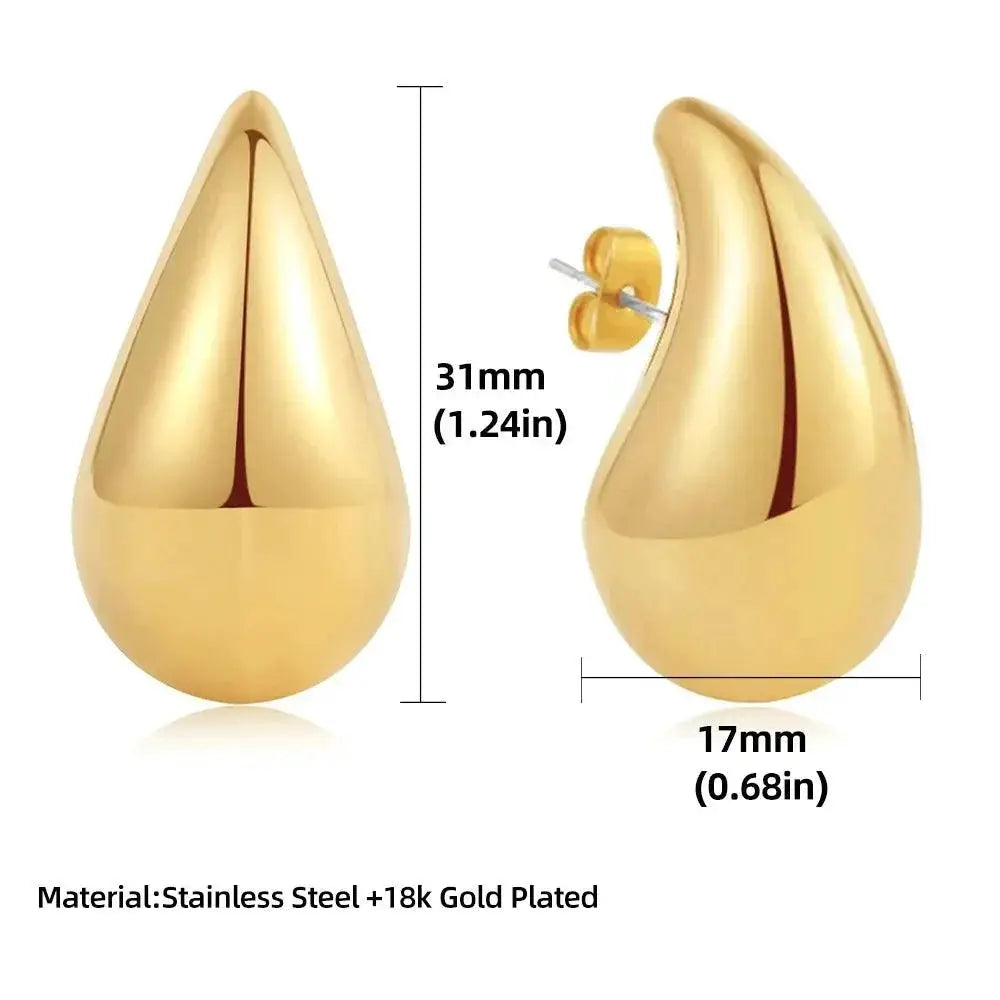 Waterdrop Statement Earrings Stainless Steel Jewelry