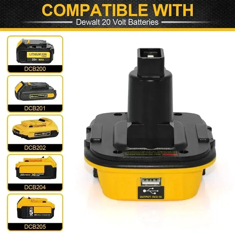 DCA1820 20V Battery Adapter For Dewalt 18V Tools Use