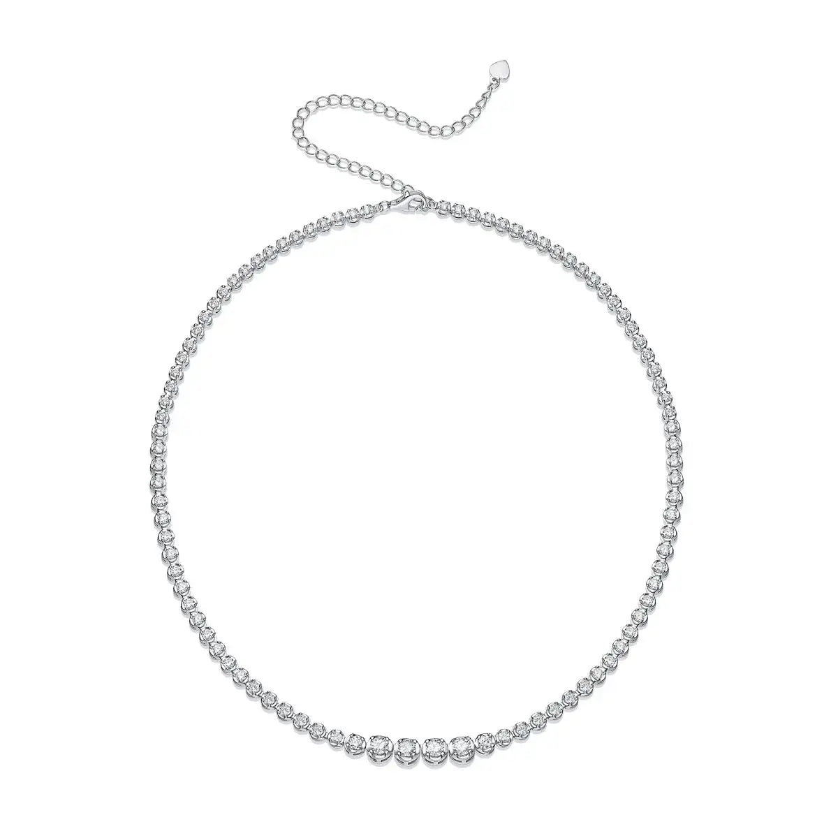 LYEE CYEE 925 Silver Moissanite Necklace 4mm Casual Fashion Light Luxury Women's Senior Gift with Certificate Authentication