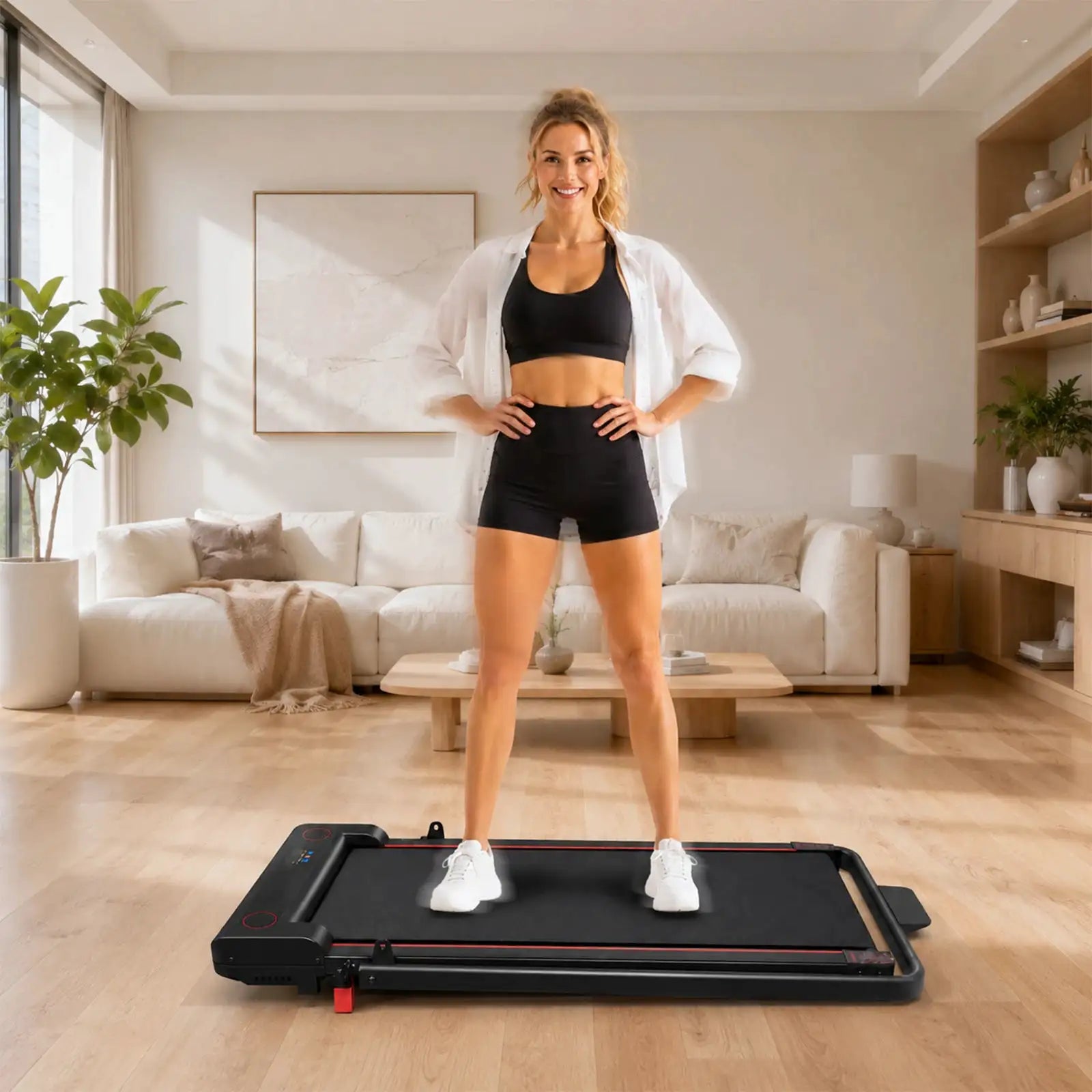 Multi-function Speed Adjustable Foldable Portable Walking Pad Electric Treadmill LED Display Home Gym Use