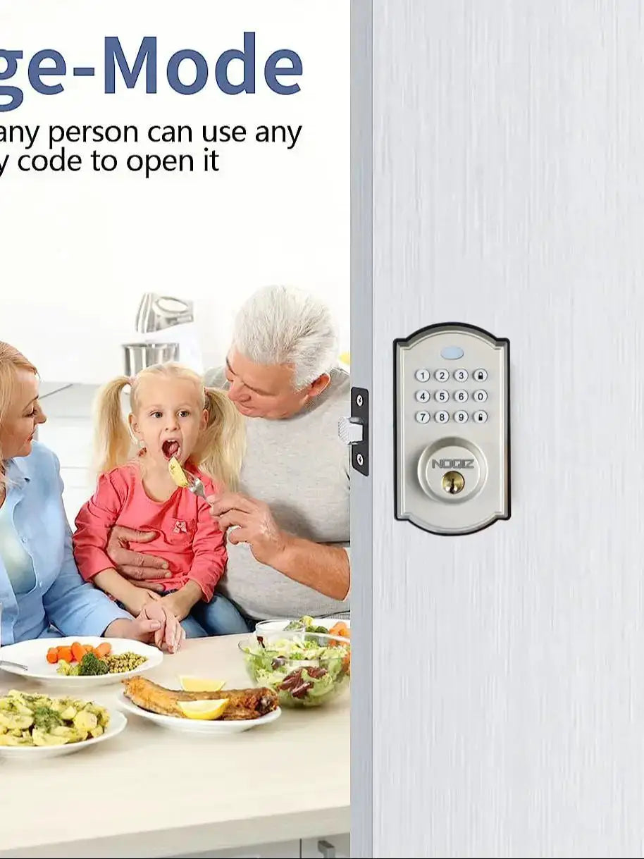 Keyless Entry Door Lock - Electronic Door Lock with Keypad, Smart Latch Lock with Automatic Lock, Safe Waterproof Smart Lock 19L