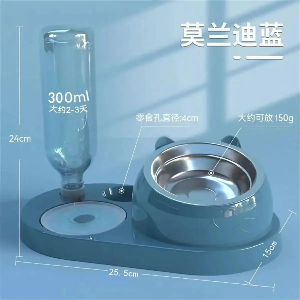Pet Bowl Automatic Feeder Water Dispenser Double Dish Stand — product view 14