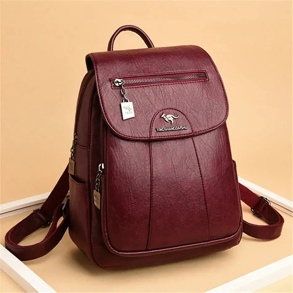 Women's Soft Leather Backpack Large Capacity 2022 New Bag