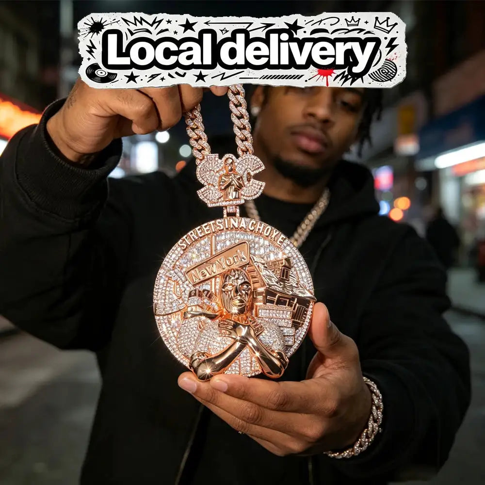 Gold Plated Iced CZ Hip Hop Pendant — product image 1