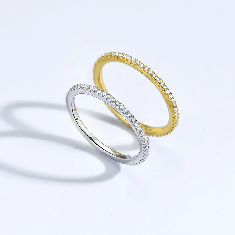Moissanite Ring in Sterling Silver Single — product view 2