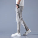 Ice Silk Men's Pants Summer New Black Gray Casual Wear