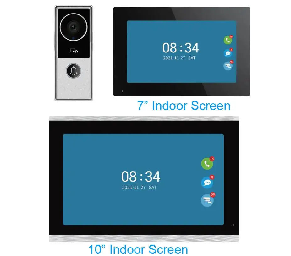 Wifi Tuya App Video Intercom 1080P Video Doorbell HD Camera for Apartment 7/10inch Touch Monitor One-key Unlock Motion Detection