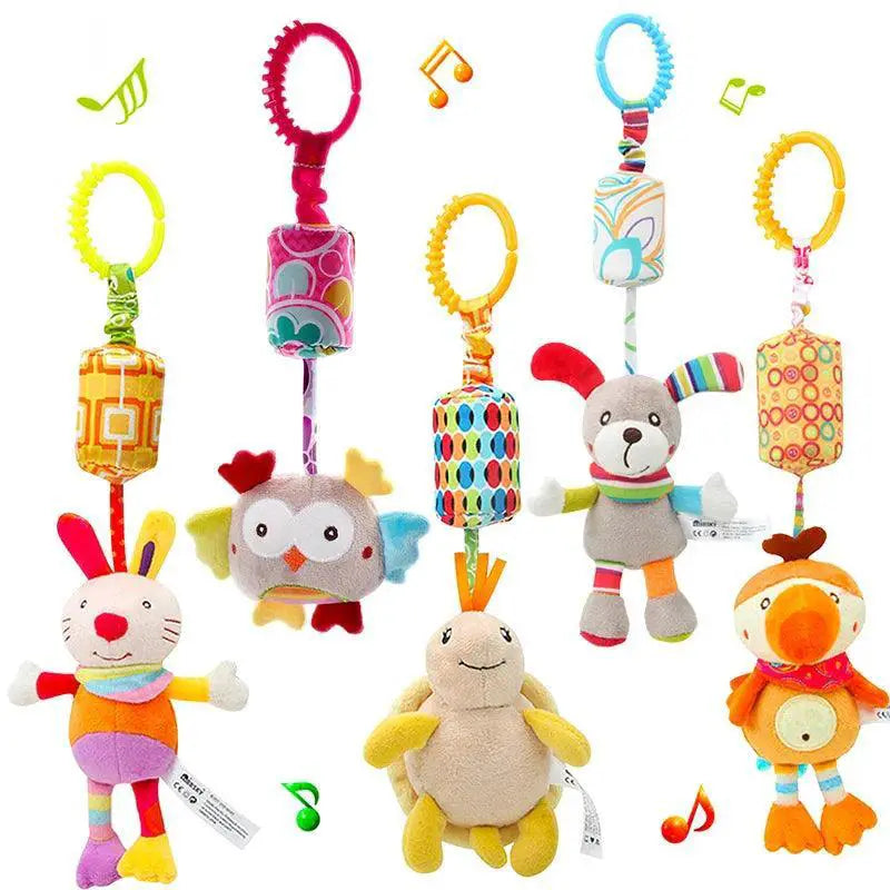 Sensory Plush Animal Rattle Teether Toy For Babies