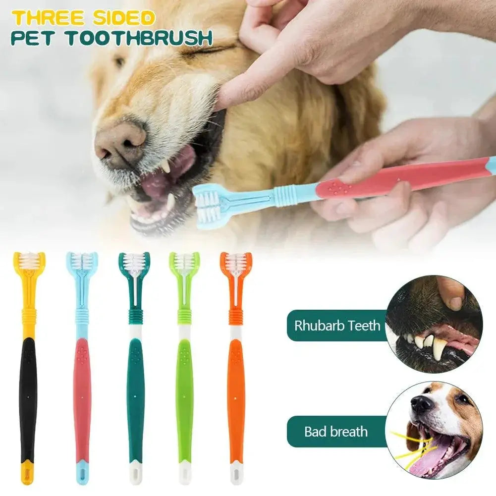 Three Head Pet Toothbrush For Bad Breath Teeth Care Tool