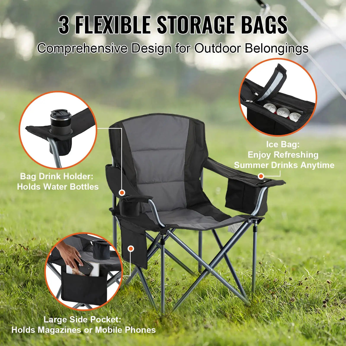 Heavy Duty Portable Folding Chair — product view 2