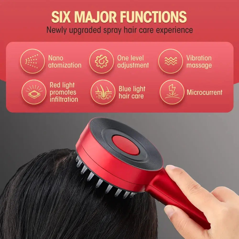Electric Microcurrent Spray Massage Comb For Hair Growth