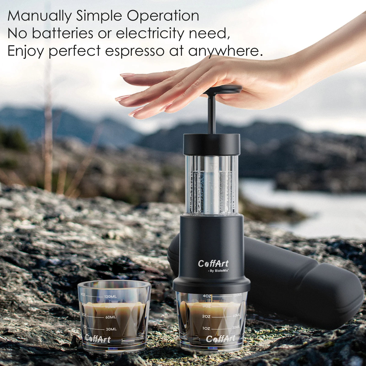 BioloMix In Manual Espresso Coffee Machine Hot/Cold Portable — product view 2