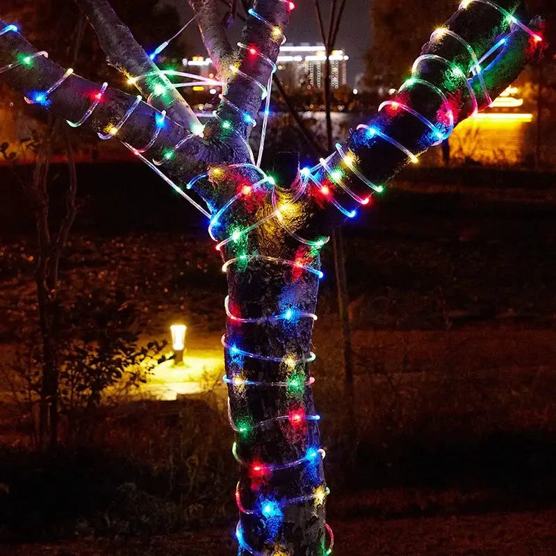 Solar LED String Light 50LED Tube Rope Lights Outdoor