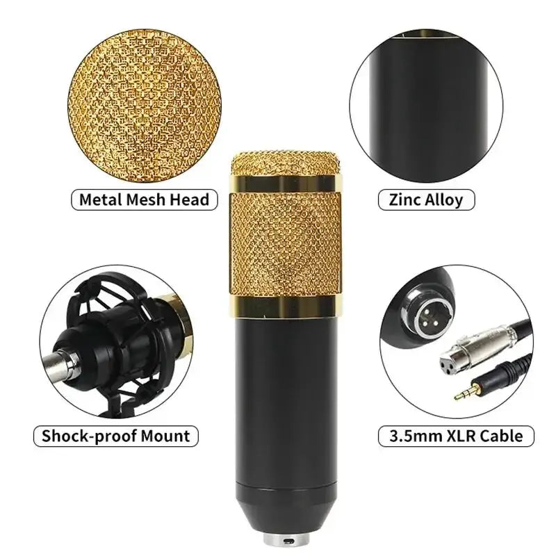 BM800 V8 Sound Card Set Condenser Microphone for Streaming