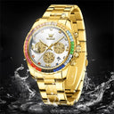 Olevs Men Rainbow Dial Quartz Watch