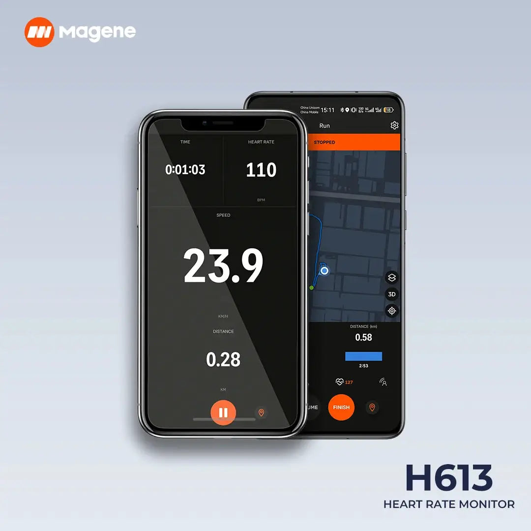 Magene H613 Heart Rate Monitor Split Chest Strap 3-channel Bluetooth Rechargeable Heart Rate Sensor Health App Compatible Zwift