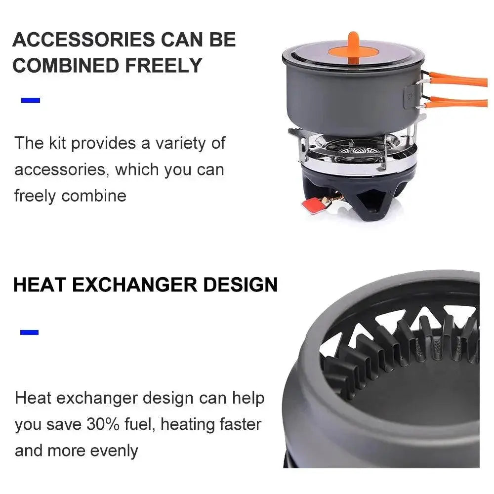 Portable Camping Cooking Set With Gas Burner Kit Combo - OurLum.com