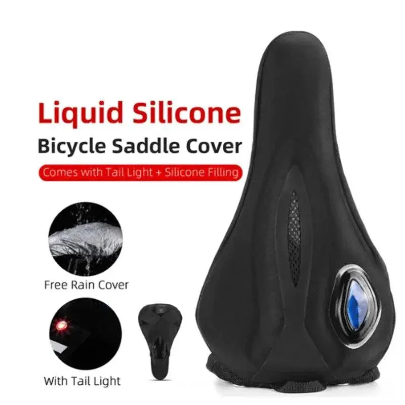 Comfort Gel Memory Foam Bike Seat Cover With Taillights