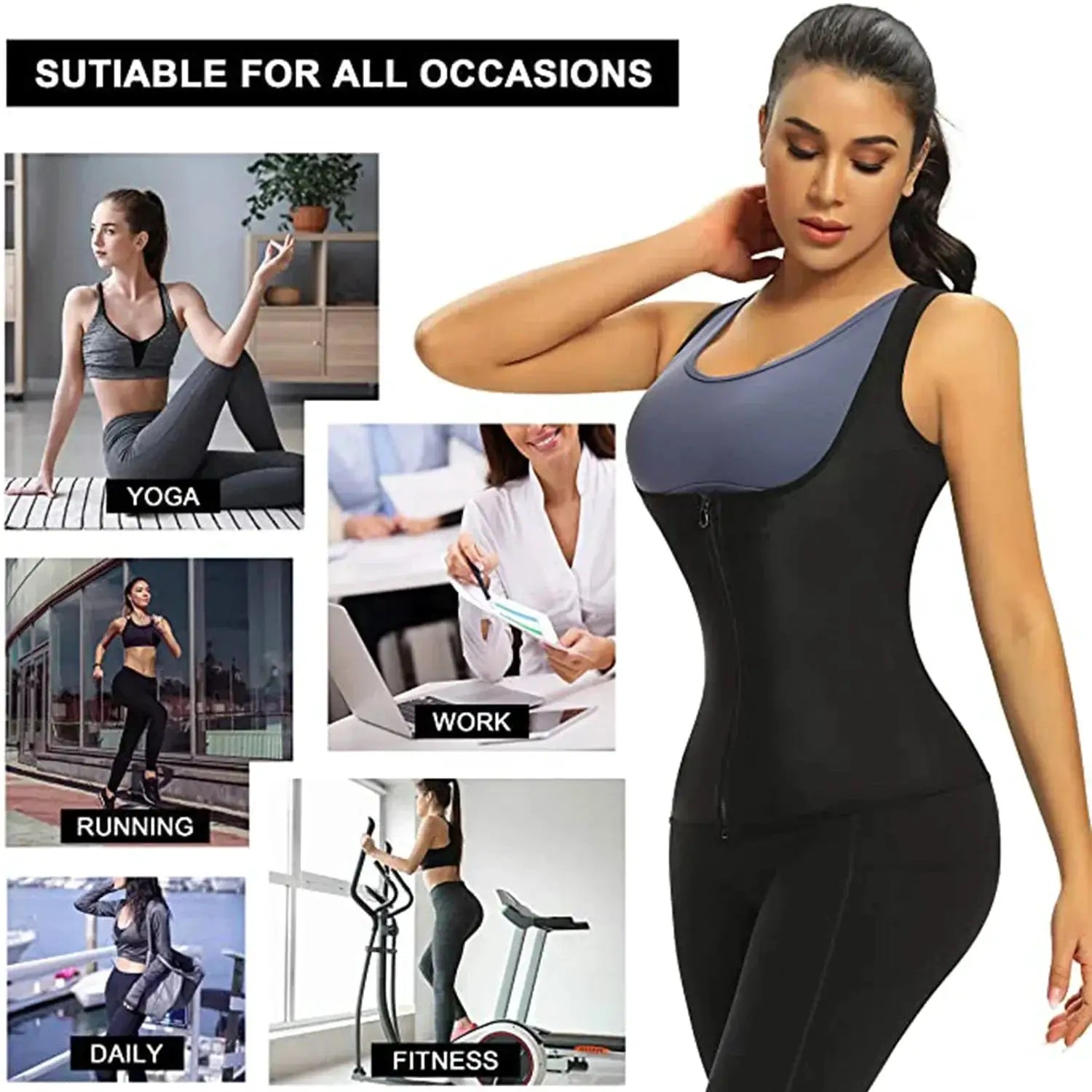 Thermo Sweat Shaper Vest for Women Waist Trainer Sauna