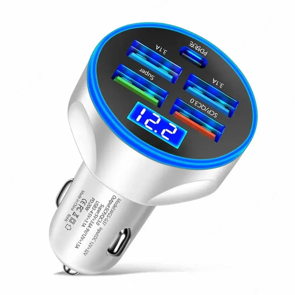 Car Charger Type C Fast Charging Power Boost Display