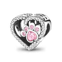 Charm Beads Sterling Silver Pink