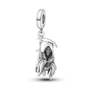 Halloween Skull Charm Bead Sterling