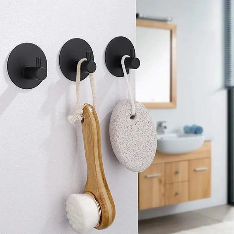 Premium Stainless Steel Bathroom Hooks Organizer Set Of 2