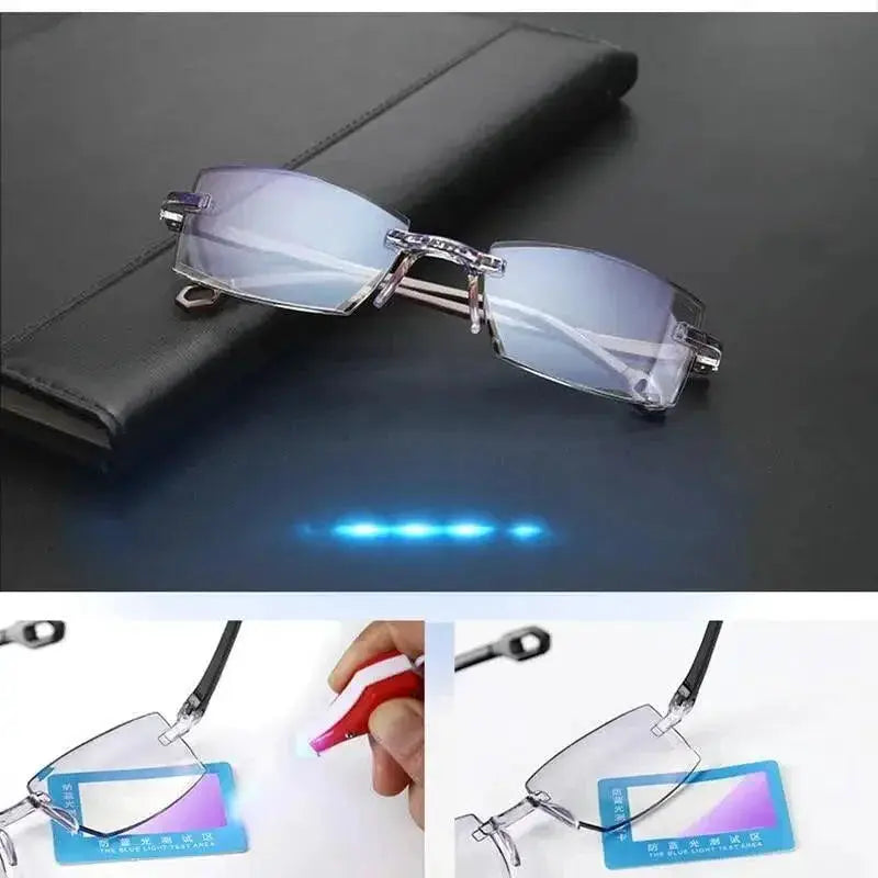 Blue Light Blocking Rimless Reading Glasses Eye Protection