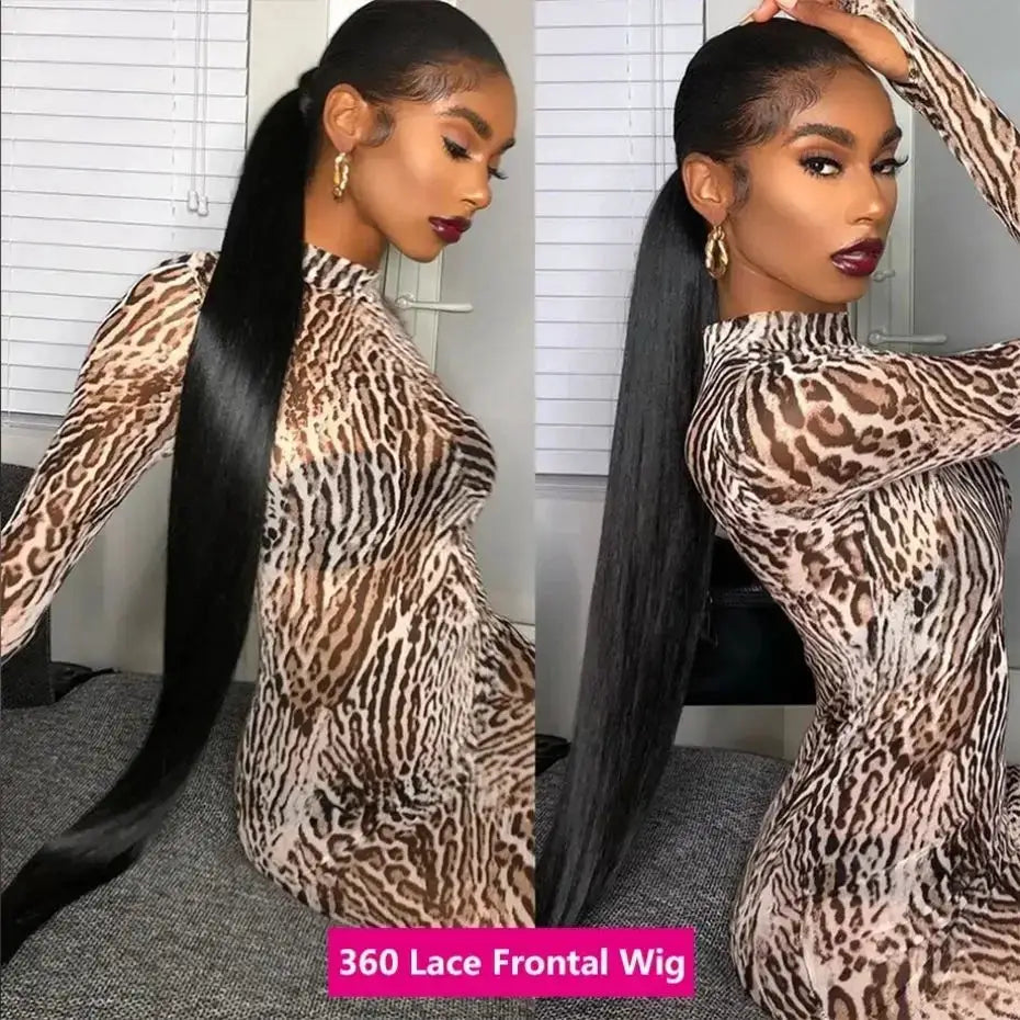 360 HD Lace Front Wig Brazilian Remy Bone Straight 13x4 13x6