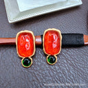 Geometric Jelly Translucent Gemstone Stud Earrings for Women